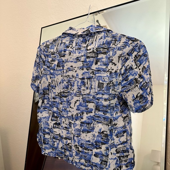 ASOS Short Sleeve Sheer Button Down Shirt/Blouse - Picture 5 of 6